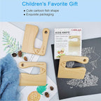 LUOLAO Wooden Kids Knife for Cooking and Safe Cutting Veggies Fruits, Cute Fish Shape Kids Kitchen Tools, Christmas Gifts for kids, 2-5 Years Old Applicable