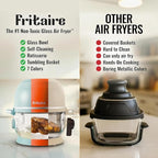 Non Toxic Air Fryer™ Pro | 9-in-1 Glass Air Fryer | Self-Cleaning | 5 Quart | Rotisserie and Tumbler | 400F Vortex For Even Cooking, BPA-Free Teflon Free, Recrisp, Roast, Bake, Mauve Rose