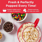 Ecolution Patented Micro-Pop Microwave Popcorn Popper with Temperature Safe Glass,3-in-1 Lid Measures Kernels and Melts Butter,Made Without BPA,Dishwasher Safe,3-Quart,Red,(Pack of 4)