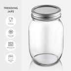 Paksh Novelty Wide Mouth Mason Jars With Lids 32 oz – Glass Quart Mason Canning Jars, Large Mason Jar Wide Mouth for Canning, Pickling, Jelly Preserving & Meal Prep, 2-Pack
