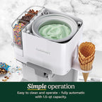 Cuisinart Soft Serve Ice Cream Machine- Mix It In Ice Cream Maker for Frozen Yogurt, Sorbet, Gelato, Drinks 1.5 Quart, White, ICE-48