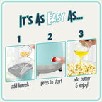Nostalgia Air Popper Popcorn Maker - Oil-Free Popcorn Machine Pops Up To 16 Cups with Hot Air for Movie Night Snacks - Aqua Popcorn Popper with Swirling Air Chamber & Measuring Cup for Precise Popping