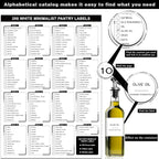 288 Pantry Labels for Food Containers, Preprinted Minimalist Waterproof Stickers for Organizing Storage Bins, Jars and Kitchen