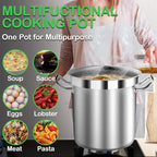STOCKPOT Large Soup Pot with Lid - 40 Quart Stainless Steel Stockpots, Cooking Pots, Stock Pot with Lid, Big Pots for Cooking, Heavy Duty, Induction & Oven Safe