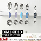 Spring Chef Stainless Steel Magnetic Measuring Spoons Set of 8 with Leveler, Dual Sided Metal Teaspoon & Tablespoon Measuring Spoons, Nesting Kitchen Gadgets for Baking & Cooking - Winter Frost