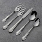 Oneida Silverware Set, True Rose 20-Piece Everyday Flatware Set, Service For 4, 18/0 Stainless Steel, Dishwasher Safe, Knife Spoons And Forks Set, Home And Kitchen Utensils (Silver, 20 Piece)