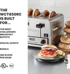 Waring Commercial WCT850RC 4-Slice Heavy Duty Commercial Pop-Up Bread/Bagel Toaster, 120V, 1800W, 5-15 Phase Plug
