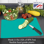 Cut N' Funnel Multi-Color Flexible Plastic Cutting Board Mats 4 Pack Made in the USA Colored Coded, BPA Free, 11.5” x 15”