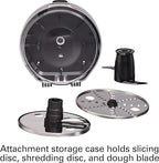 Hamilton Beach Stack & Snap 8-Cup Food Processor & Vegetable Chopper with Adjustable Slicing Blade, Built-in Bowl Scraper & Storage Case, Silver (70820)