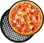 12 Inch Round Pizza Pan with Holes, Carbon Steel Pizza Pans for Frozen & Homemade Pizza, Nonstick Pizza Tray for Oven