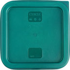 CURTA 4-Pack Food Storage Containers with Green Lids - 2 Qt & 4 Qt Square Clear Polycarbonate - NSF Listed, Commercial Grade, Freezer & Dishwasher Safe, Stackable