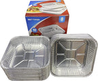 Waytiffer 50pack- 8 x 8 Aluminum foil Pans Disposable,Heavy Duty Square baking Cake Pans, Cooking Tins Homemade Breads Oven, Baking Roasting Pan