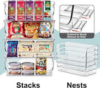 Sorbus Stackable Storage Bins Open Front, Clear Stackable Storage Bins, Pantry Bins for Storage and Organization, Acrylic Stackable Bins for Kitchen, Clear Pantry Organizer Bins (Small Wide 6 Pack)