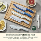 Cuisinart Advantage 12-Piece Kitchen Knife Set, Professional-Quality Nonstick Coated Stainless Steel Knives with Covers, Nonstick Color Coating for Easy Slicing, Ergonomic Handles, G1022-12BW