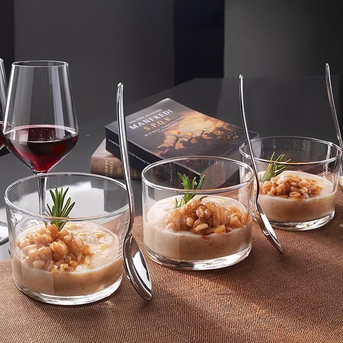 Bormioli Rocco Bodega Mini Tumblers, Set of 6-7.5 Oz Clear Tempered Glass Cups for Water, Wine, Juice & Cocktails - Stackable Small Drinking Glassware for Kitchen & Bar Use
