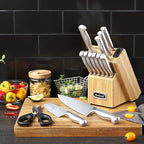 McCook® Knife Sets,German Stainless Steel Knife Block Sets with Built-in Sharpener (Pack of 2)