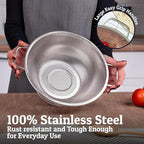 PriorityChef Premium 5Qrt Stainless Steel Colander for Kitchen, Durable Rice and Pasta Strainer with Handle, Rust-Resistant & Dishwasher Safe
