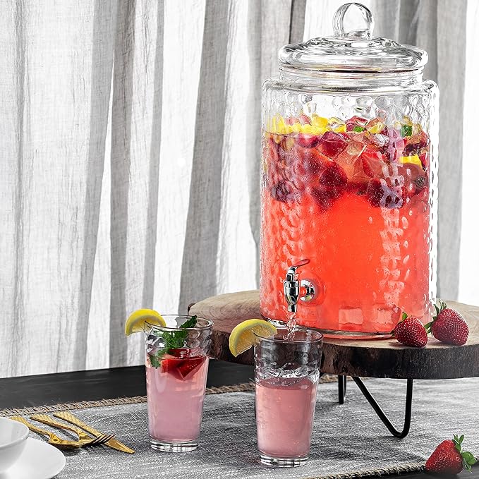 Biscayne Glassware Set, 24-Piece, Mixed Sizes with 16oz Cooler, 13oz DOF, 7 oz Juice and 3oz Shot Glasses - 6 Each Size = 24 Glasses