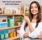 ClearSpace Plastic Pantry Bins with Removable Dividers - Kitchen Storage and Organization (4 Pack)