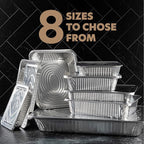 PLASTICPRO 10 Pack Aluminum Pans 12.5'' x 9" Disposable Pans with Covers Heavy Duty 4 lb Foil Pans for Baking and Cooking
