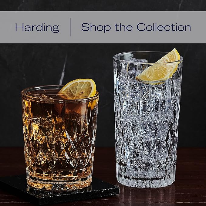 Mikasa Harding Double Old Fashioned Rocks Whiskey, Set of 4
