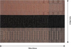 Leetaltree Brown with Black Striped Placemats Set of 4 - Heat Resistant Non-Slip Place mats for Dining Table, Washable Durable PVC Vinyl Woven Table Mats（Brown Stripe, 4）