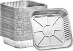 8x8 Disposable Aluminum Pans - 100 Pack Foil Pans For Cooking, Baking Cakes, Roasting & Homemade Breads - Disposable Food Containers