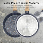 2-Piece Nonstick Cookware Set, 10.25 Inch Frying Pan & 1.43QT Saucepan with Lid | PFAS & PFOA Free Non-Toxic Coating | Induction Compatible, Dishwasher Safe | Pots and Pans Set for Beginner Kitchen