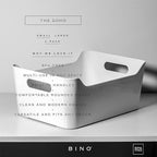 BINO Plastic Storage Bins - Small 2 Pack, White - THE SOHO COLLECTION - Pantry Organizers and Fridge Organizer