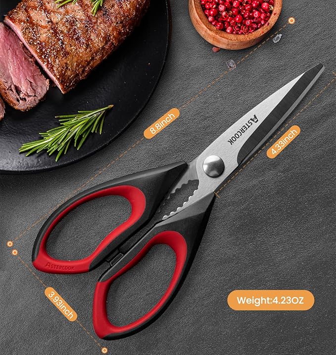 Astercook Kitchen Scissors All Purpose Heavy Duty,3 Pack Kitchen Shears Set,Stainless Steel Kitchen Gadgets for Cutting Food,Poultry,Meat,Vegetable,Herb Dishwasher Safe Utility Tools Home Gift