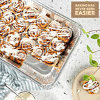 PLASTICPRO 10 Pack Aluminum Pans 13'' x 21" Disposable Pans with Covers Heavy Duty 20 lb Foil Pans for Baking and Cooking