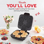 Dash Multi Mini Heart Waffle Maker - Waffle Maker for Family Breakfasts - Dual Nonstick Heating Plates & Easy-Release Surface - Compact & Fast-Heating - Red Heart