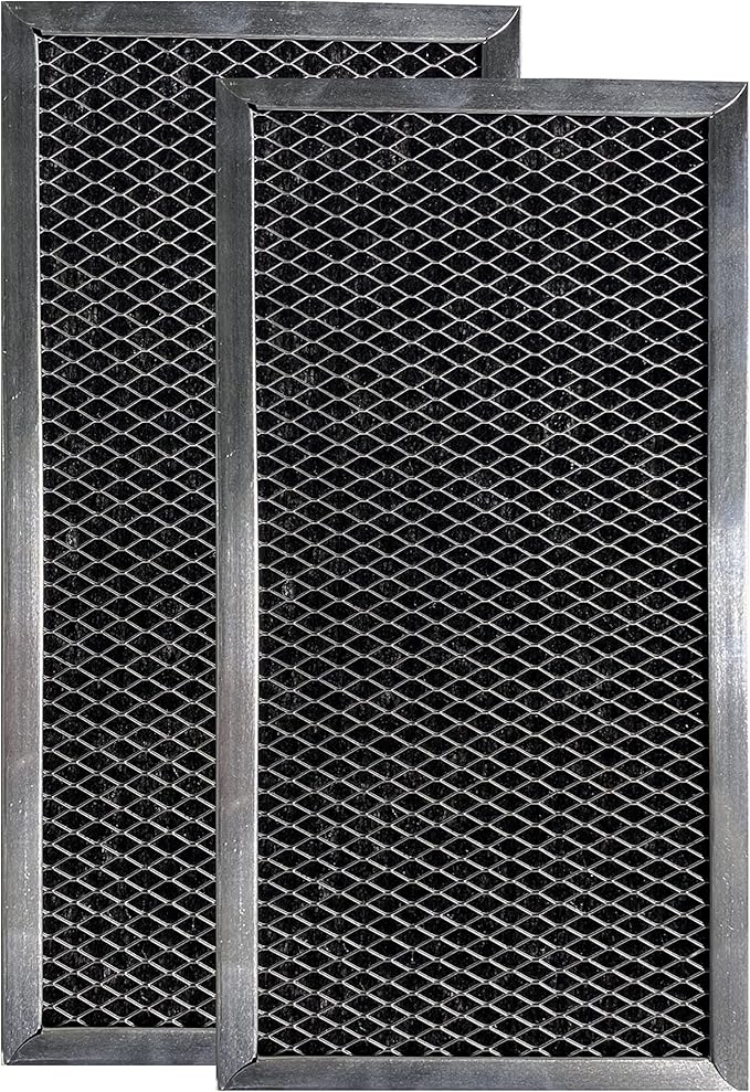 Air Filter Factory Replacement For JX91A, WB2X9883, CF2888 GE 6.13 x 11.13 x 0.37 Inches Microwave Oven Charcoal Carbon Behind Vent Filter 2-Pack