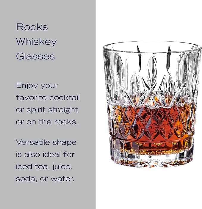 Mikasa Harding Double Old Fashioned Rocks Whiskey, Set of 4