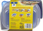Glad GladWare Deep Dish Food Storage Containers with Lids, Large Rectangle BPA Free Plastic for Soups Salads and Meal Prep, Lock Tight Seal, Microwave Dishwasher Safe, 64 Oz, 3 Count - 6 Pack
