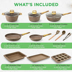 NutriChef 22‑Piece Non‑Stick Ceramic Pots and Pans Set – For All Cooktops Including Induction – PTFE & PFAS Free, Includes Bakeware & Utensils