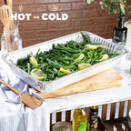 PLASTICPRO 10 Pack Aluminum Pans 13'' x 21" Disposable Pans with Covers Heavy Duty 20 lb Foil Pans for Baking and Cooking