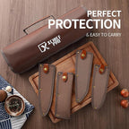 Japan Knife Set, High Carbon Steel Japan Nakiri Santoku Knife Set, Hand Forged Meat Cleaver Butcher Knife with Accessories for Kitchen, Camping BBQ Knives Set with Bag