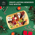 ROYAL CRAFT WOOD Wooden Cutting Boards for Kitchen Meal Prep & Serving - Bamboo Wood Serving Board Set with Deep Juice Groove Side Handles - Charcuterie & Chopping Butcher Block for Meat