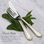 Mikasa, Gold Accent Regent Bead Flatware Service for 12, 65 Piece Set, 18/10 Stainless Steel, Silverware Set with Serving Utensils