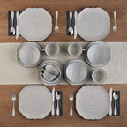 Pfaltzgraff Isabella 16-Piece Stoneware Dinnerware Set, Service for 4 - Handpainted Unique Glazed Finish - Includes Dinner Plates, Salad Plates, Bowls, Mugs - Dishwasher & Microwave Safe (Gray)