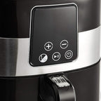 Amazon Basics 3.2 Quart 6-In-1 Digital Air Fryer with Non-Stick Basket, Timer, Auto Shut-Off, Touch Screen, 1400W, 180-400°F Temperature Range, Black/Silver