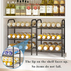 GILLAS 3 5 6 7 8 Tier Water Bottle Storage, Metal Beverage Can Rack,Large Capacity Bottled Rack Water Bottle Holder Stand for Cabinet, Countertop Kitchen, Party, Black
