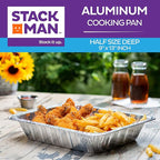 Aluminum Pans 9x13 Disposable Aluminum Foil Pans [100-Bulk-Pack] Large Baking Pan Trays - Heavy Duty Half Size Chafing Dishes. Food Containers for Roasting, Cooking, Heating or Steam Table…