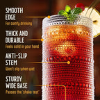 12 Oz Hobnail Drinking Glasses Set of 6 - Clear Multipurpose Glassware Sets, Decorative & Stylish Glasses Drinking Set for Bar, Kitchen, Cocktail Glassware, Garden - Home, Dining, & Kitchen