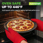 NutriChef 2-Pack 13’’ Non-Stick Pizza Pans, Round Pizza Pans for Oven, Commercial-Grade Carbon Steel, Non-Stick Gray Coating, Ideal for Baking Pizza, Cookies and More, Dishwasher Safe