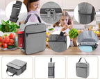 ZM-YOUTOO Lunch Box for Men - Reusable Lunch Bag Men Adult Women- Insulated Small LunchBox (Light Gray)