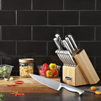 McCook® Knife Sets,German Stainless Steel Knife Block Sets with Built-in Sharpener (Pack of 2)
