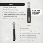 A Bar Above White Handle Gold Blade Channel Knife, Elegant Garnish Tool for Chefs and Bartenders, Citrus Peeler and Lemon Zester for Cocktails, Culinary Dishes, and Home Entertaining