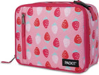 PackIt Freezable Classic Lunch Box, Sweet Strawberry, Built with EcoFreeze Technology, Collapsible, Reusable, Zip Closure With Zip Front Pocket and Buckle Handle, Designed for Fresh Lunch On the Go